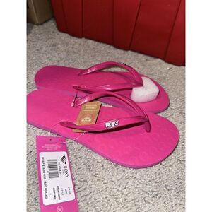 ROXY GIRLS PINK FLIP FLOP THONG SANDALS‎ NEW Size 4